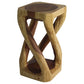 Haussmann Vine Twist Pedestal Side Table, Oak, 12 x 12 x 22 in H