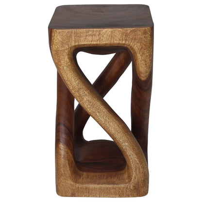Haussmann Vine Twist Solid Wood End Table - 12 x 12 x 22 in - Walnut