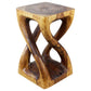 Haussmann Vine Twist Pedestal Side Table, Walnut, 14 x 14 x 23 in H