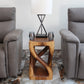 Haussmann Vine Twist Pedestal Side Table, Walnut, 14 x 14 x 23 in H, in a room