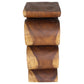 Haussmann Big Wave hand-carved wood end table, Walnut, 12 x 14 x 30 in H