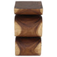 Haussmann Big Wave hand-carved wood end table, Walnut, 12 x 14 x 25 in H