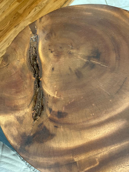 Natural grain and color variations in handcrafted solid wood