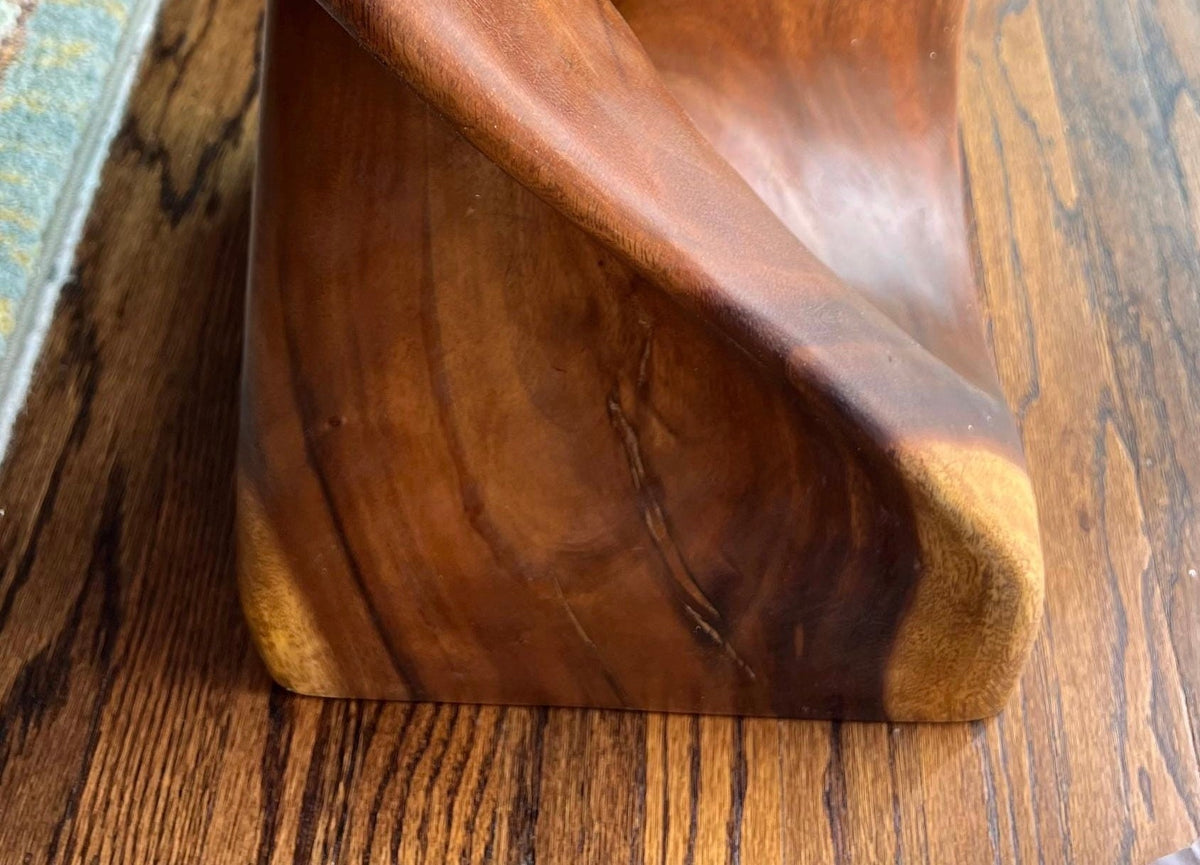 Natural grain and color variations in handcrafted solid wood